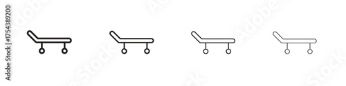 Stretcher icon set in line style. symbol in outline style