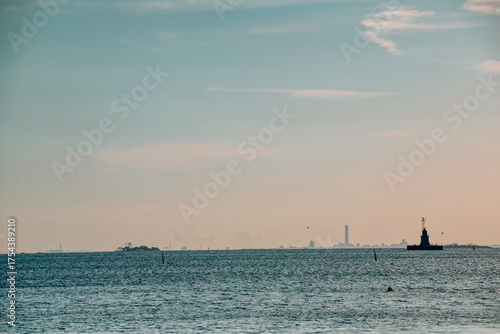 Photography sunset over the sea, Copenhagen, Kingdom of Denmark
