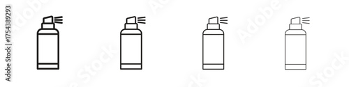 Spray can icon set in line style. symbol in outline style