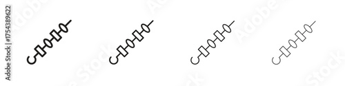 Skewer icon set in line style. symbol in outline style