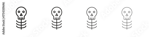Skeleton icon set in line style. symbol in outline style