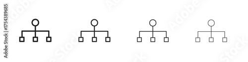 Sitemap icon set in line style. symbol in outline style