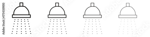 Shower down icon set in line style. symbol in outline style