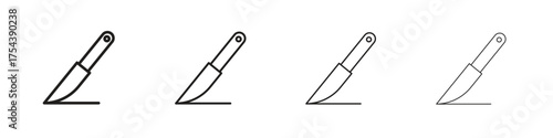 Scalpel path icon set in line style. symbol in outline style