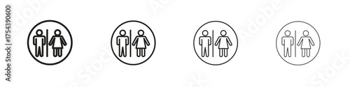 Restroom icon set in line style. symbol in outline style