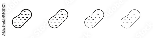 Potato icon set in line style. symbol in outline style