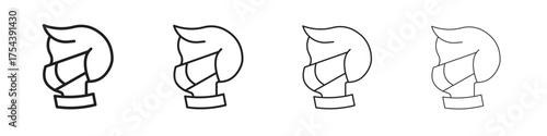 Person in mask icon set in line style. symbol in outline style