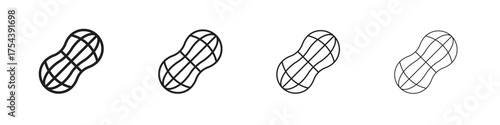 Peanut icon set in line style. symbol in outline style