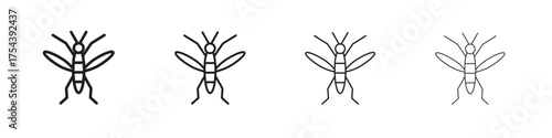 Mosquito icon set in line style. symbol in outline style