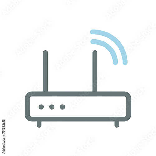 Wireless Router: A simple illustration captures the essence of wireless connectivity, with a router broadcasting signal waves, symbolizing seamless digital communication.