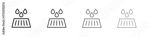 Manhole icon set in line style. symbol in outline style