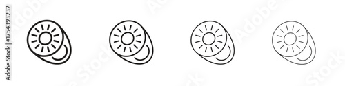 Kiwi icon set in line style. symbol in outline style