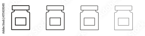 Jar icon set in line style. symbol in outline style