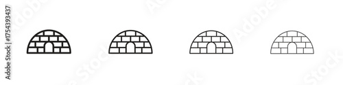 Igloo icon set in line style. symbol in outline style