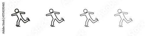 Ice skate icon set in line style. symbol in outline style