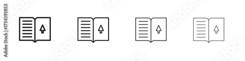 Guide icon set in line style. symbol in outline style