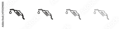 Fuel icon set in line style. symbol in outline style