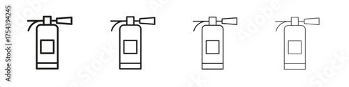 Fire extinguisher icon set in line style. symbol in outline style