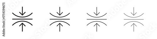 Elastic icon set in line style. symbol in outline style