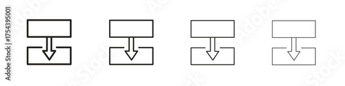 Diagram next icon set in line style. symbol in outline style