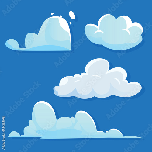Handdrawn Differnet Types of Clouds Vector Design
