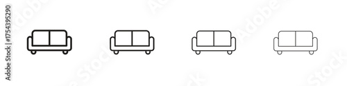 Couch icon set in line style. symbol in outline style
