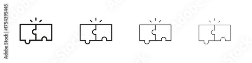 Compatibility icon set in line style. symbol in outline style