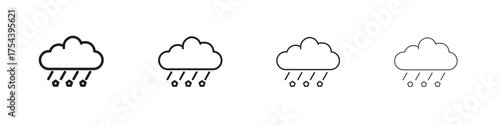 Cloud hail icon set in line style. symbol in outline style