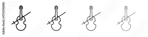 Cello icon set in line style. symbol in outline style