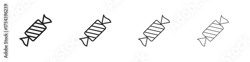 Candy-sweet icon set in line style. symbol in outline style