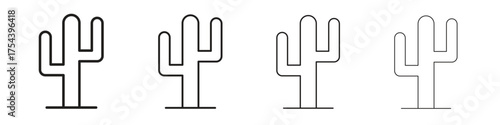 Cactus icon set in line style. symbol in outline style