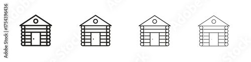 Cabin icon set in line style. symbol in outline style