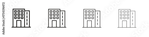 Build icon set in line style. symbol in outline style