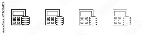 Budget icon set in line style. symbol in outline style