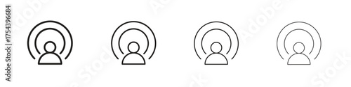 Brand awareness icon set in line style. symbol in outline style