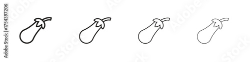 Aubergine icon set in line style. symbol in outline style