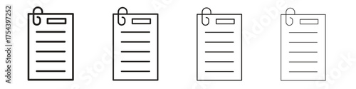 Assignment icon set in line style. symbol in outline style