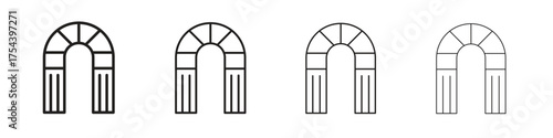 Archway icon set in line style. symbol in outline style