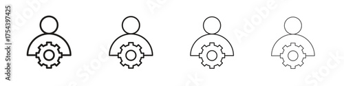 Admin icon set in line style. symbol in outline style