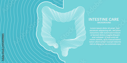 Human Large Intestine design vector background template. Gastrointestinal System creative concept. abstract Intestine care Logotype icon Vector illustration. EPS 10