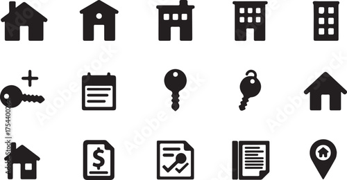 set of icons for house keys flat for sale 