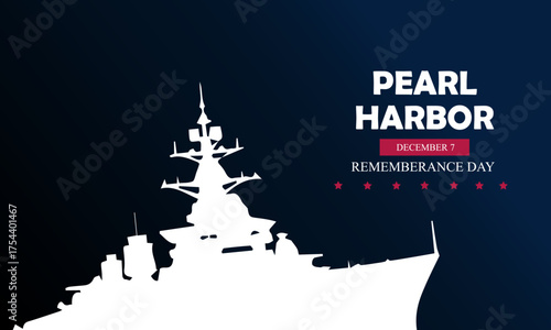 Pearl Harbor attack memorial background - Pearl Harbor Remembrance Day white background. Vector Illustration