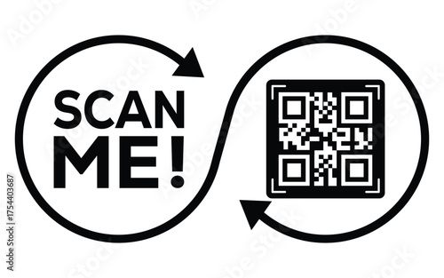 QR code scan icon set. Scan me frame. QR code scan for smartphone. QR code for mobile app, payment and identification. Vector illustration.