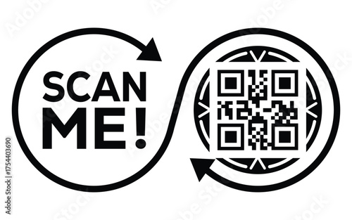 QR code scan icon set. Scan me frame. QR code scan for smartphone. QR code for mobile app, payment and identification. Vector illustration.
