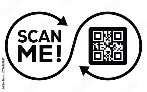 QR code scan icon set. Scan me frame. QR code scan for smartphone. QR code for mobile app, payment and identification. Vector illustration.
