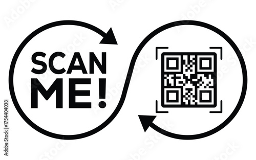 QR code scan icon set. Scan me frame. QR code scan for smartphone. QR code for mobile app, payment and identification. Vector illustration.