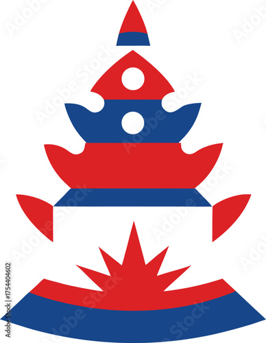 papercut illustration for nepal national day featuring intricate layers clip art on transparent background