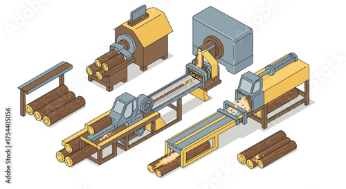 Isometric wood processing equipment: advanced machinery for timber production