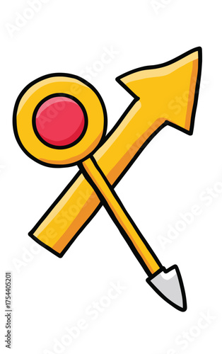 Illustration of a Sagittarius zodiac sign simple astrology vector design element isolated on white background