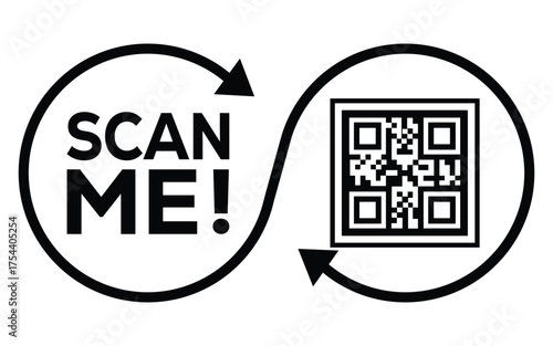 QR code scan icon set. Scan me frame. QR code scan for smartphone. QR code for mobile app, payment and identification. Vector illustration.
